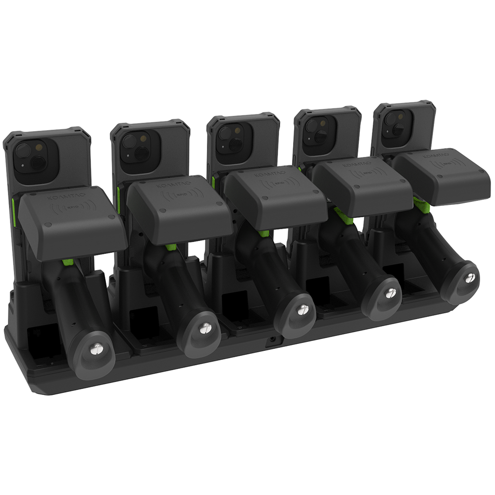5-Slot Charging Cradle with Pistol Grip & 1.0W UHF Support for KDC1000/1100 (iPhone 13–16)