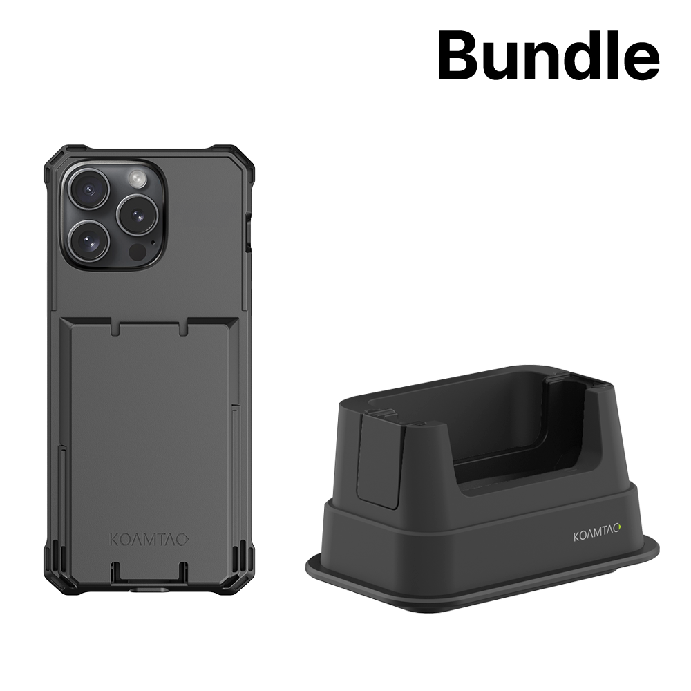 KPCC Protective Charging Case for iPhone 15 Pro+ 1-Slot Charging Cradle (No Battery Slot) Bundle Package