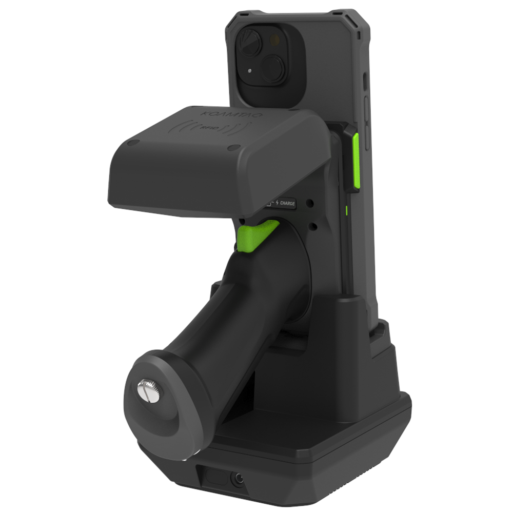 1-Slot Charging Cradle with Pistol Grip & 1.0W UHF Support for KDC1000/1100 (iPhone 13–16)