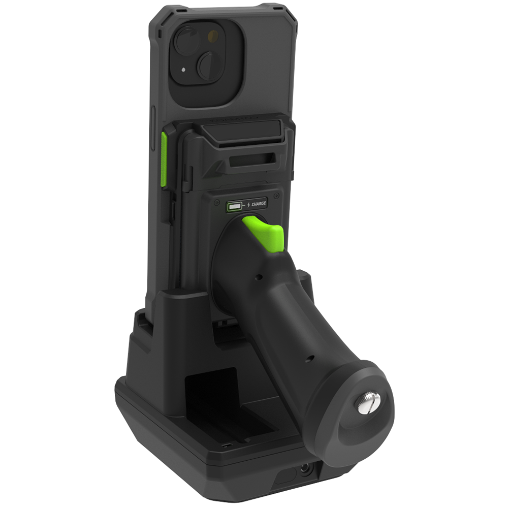 1-Slot Charging Cradle with Pistol Grip & 1.0W UHF Support for KDC1000/1100 (iPhone 13–16)