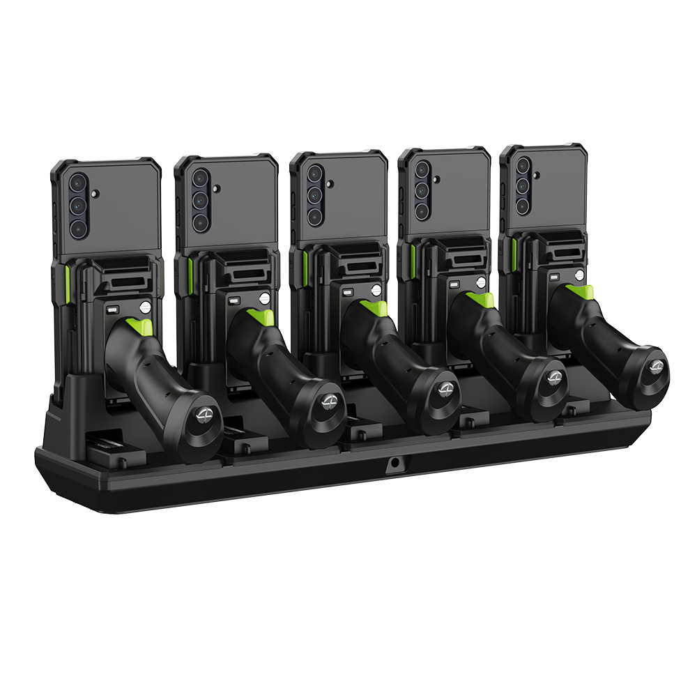 5-Slot Charging Cradle with Pistol Grip & 1.0W UHF Support for KDC1000/1100 (Galaxy A35/A36/A56)